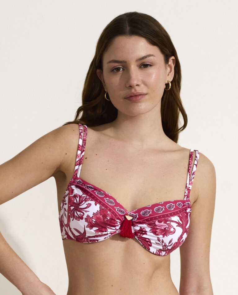 Sutien de baie fără burete SELMARK roz