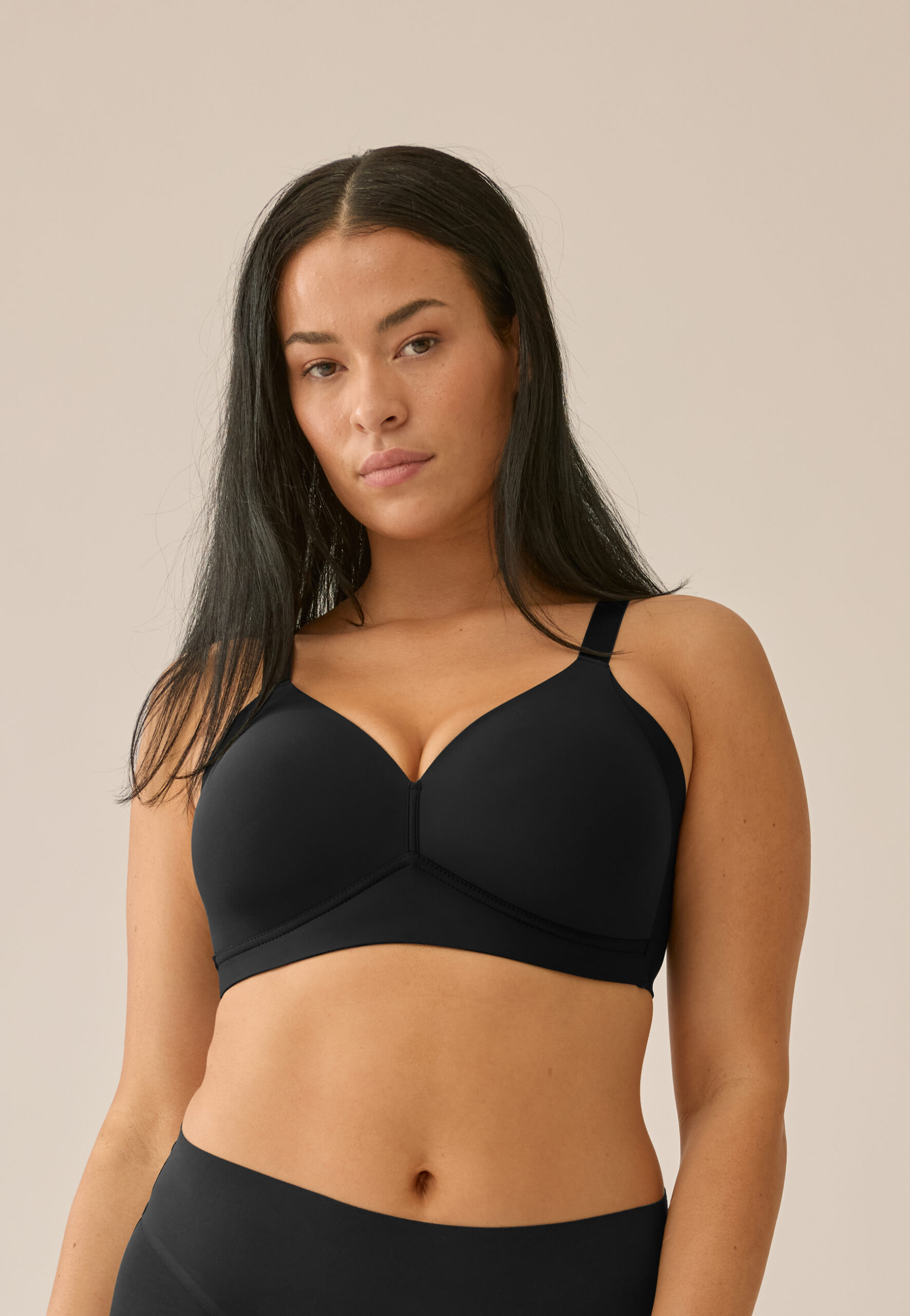 NATURANA Sutien fără armătură negru