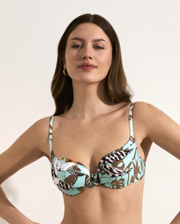 Sutien de baie cu burete și armătură SELMARK turcoaz