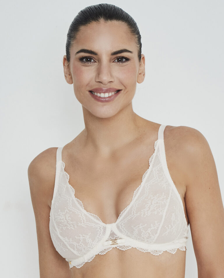 Sutien din dantelă fără armătură SELMARK vanilie