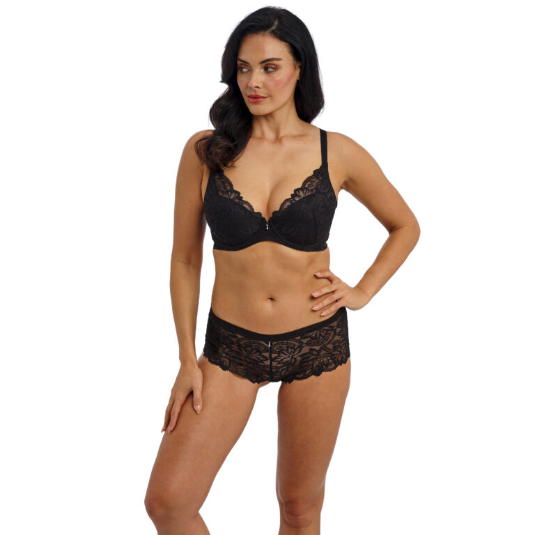 Sutien push-up și armătură din dantelă WACOAL ABELLIA negru