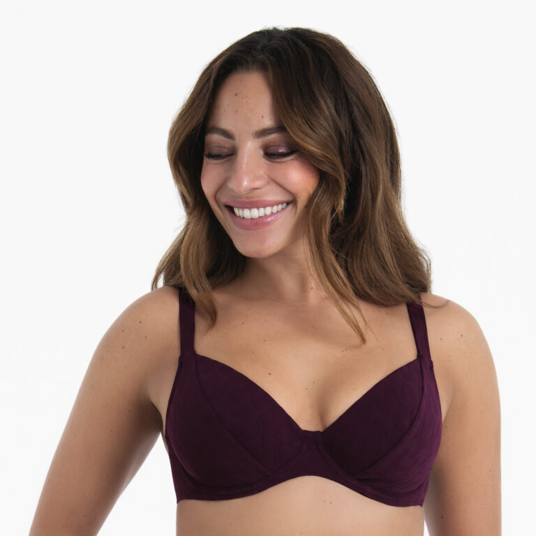 Sutien de baie cu armătură ROSA FAIA WAVES bordo