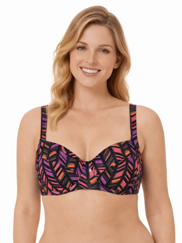 Sutien de baie cu armătură NATURANA BEAUTIFUL BEACHES multicolor