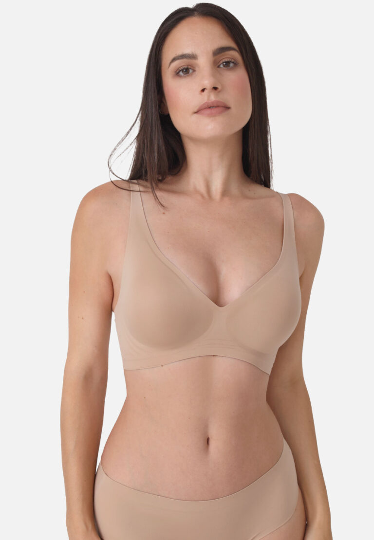 Bralette push-up fără armătură SASSA MICRO SOFT bej