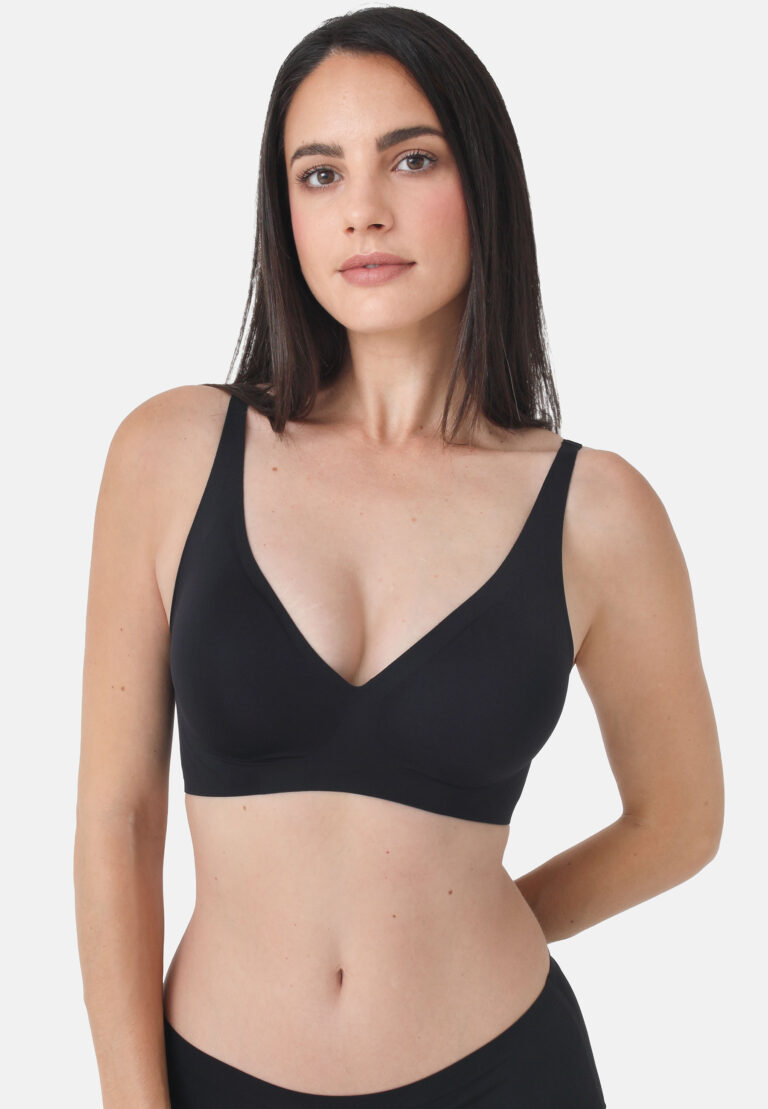 Bralette push-up fără armătură SASSA MICRO SOFT negru